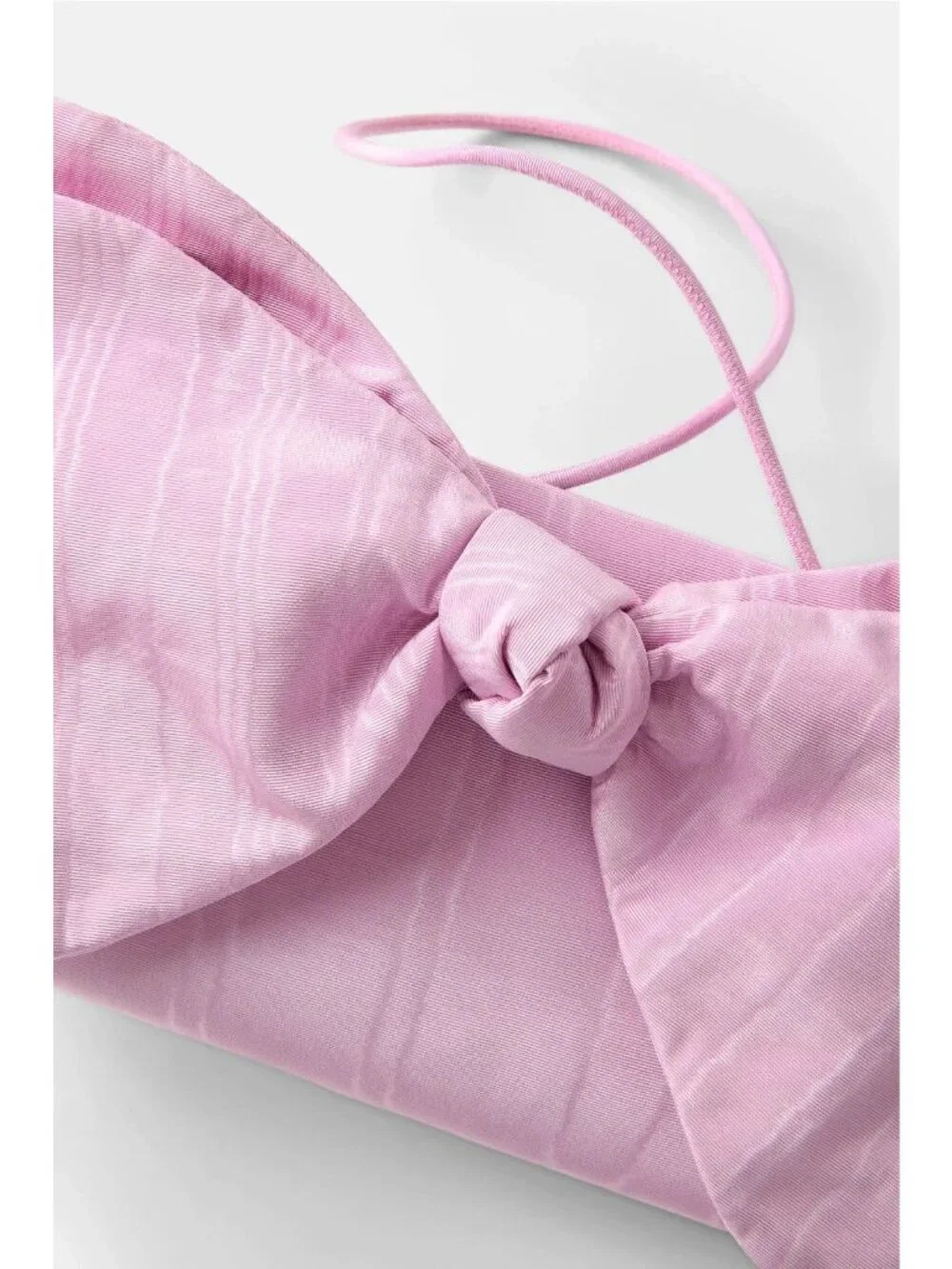 Loeffler Randall Valerie Pink Moire Bow Clutch in Powder Pink Womens Shoulder